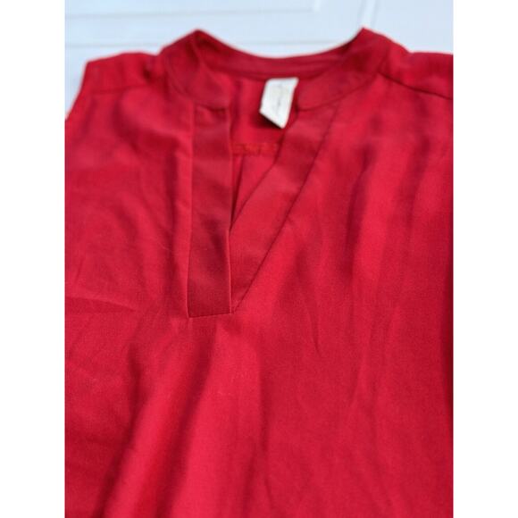 Allison Joy Women’s V Neck Red Sleeveless Blouse Size Small S - Picture 2 of 6